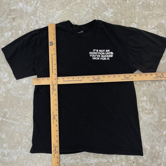 Assholes*s Live Forever Shirt Mens Large Black Its Not Addiction Graphic Funny - Picture 4 of 9